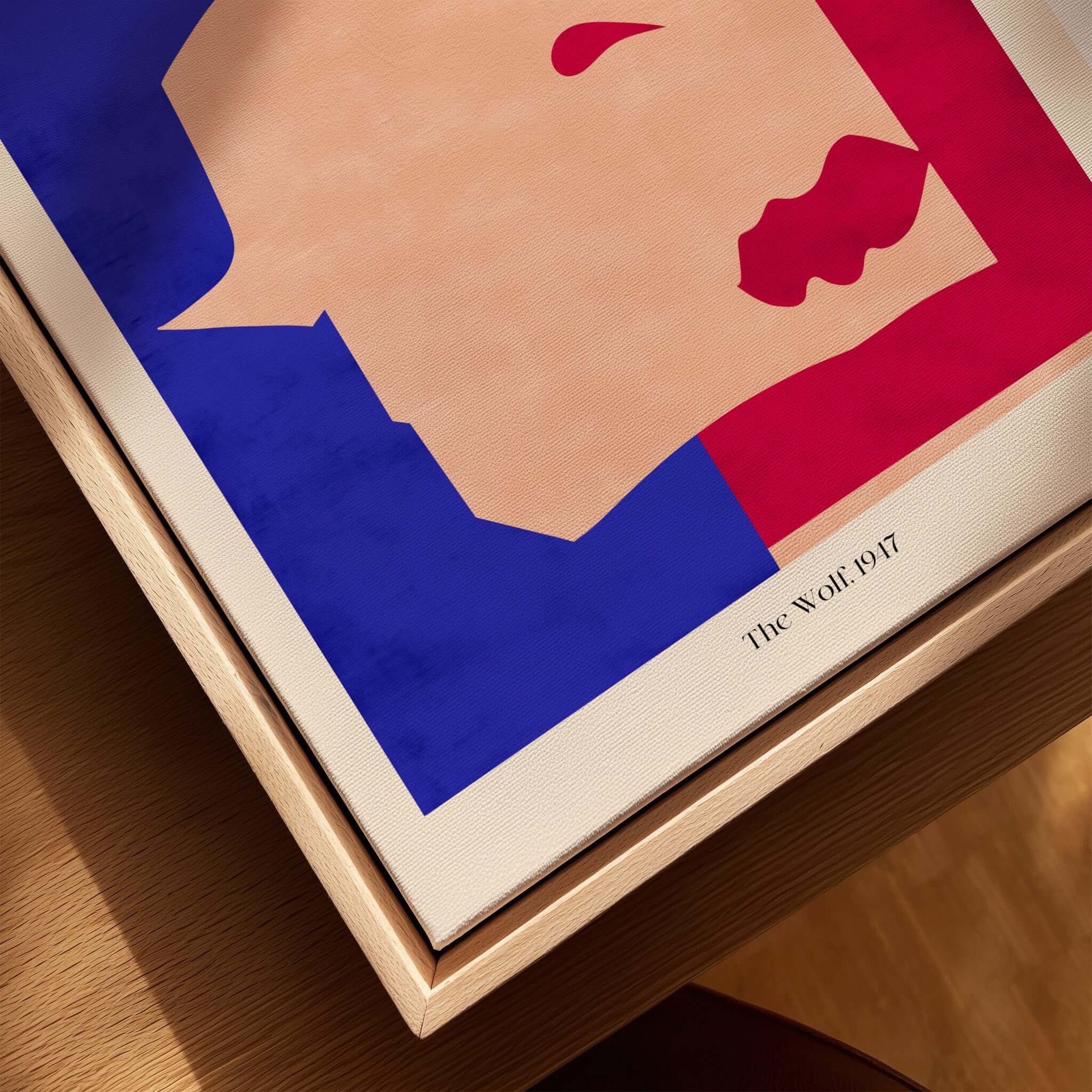 Matisse The Wolf 1947 Papiers Découpés Poster Print close-up featuring abstract profile in blue and red.