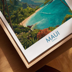 Maui Hawaii Poster | Exotic Island Paradise Shoreline Canvas Print featuring vibrant tropical scenery.