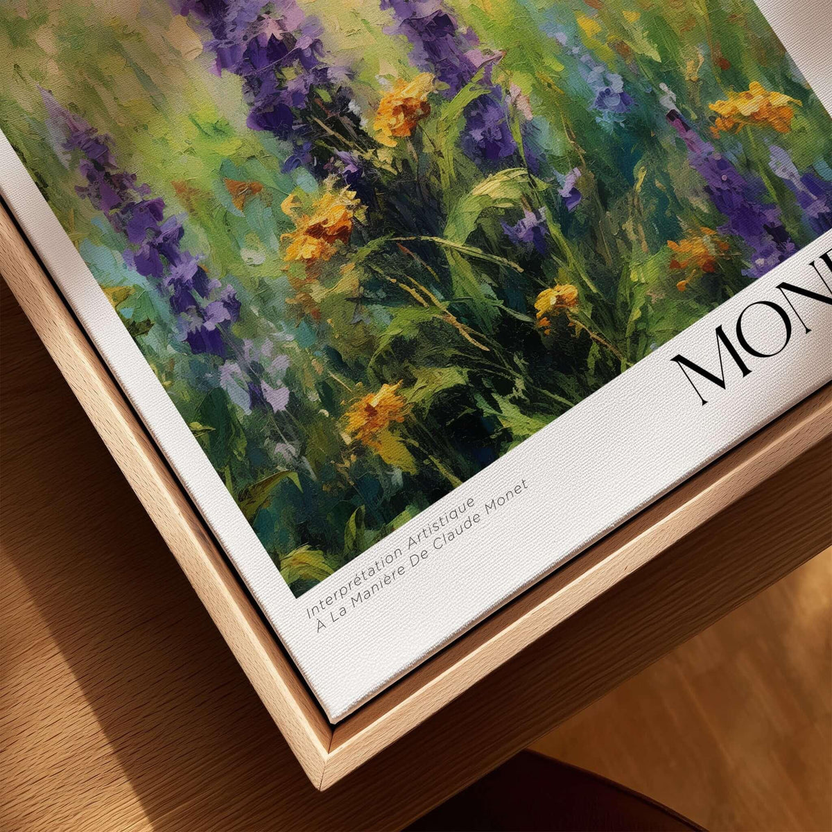 Claude Monet Art Print - Wildflower Meadow Purple Floral Print featuring vibrant wildflowers in rich purple and yellow hues.