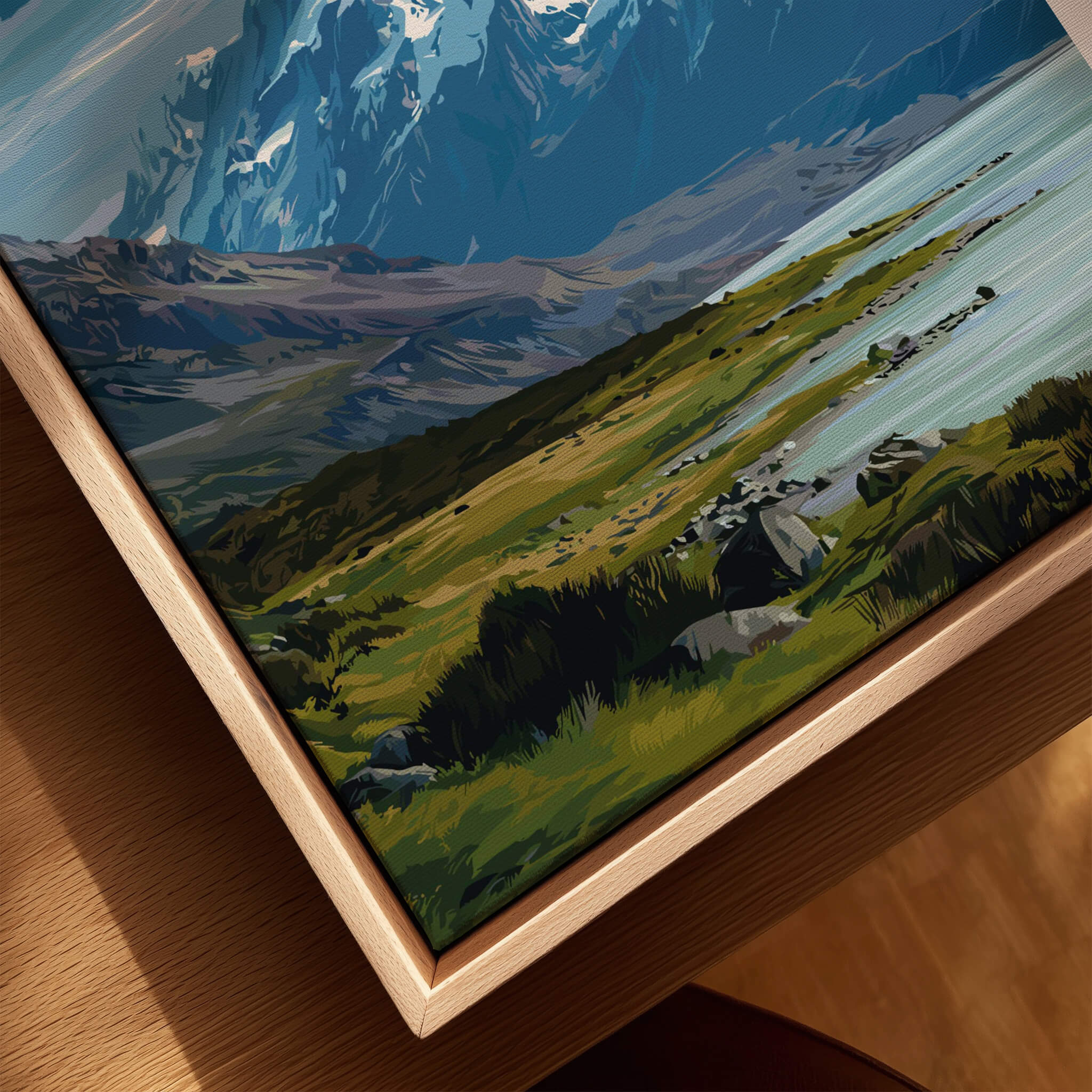 Mount Cook New Zealand Wall Art Print | Aoraki National Park Travel Poster showcasing stunning alpine landscape.