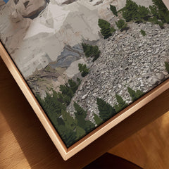 Mount Rushmore Print | National Memorial Wall Art featuring detailed rocky landscape and greenery.