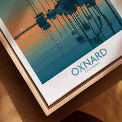 Oxnard California Poster | Scenic Pacific Marina Canvas Print with sailboats and serene reflections.
