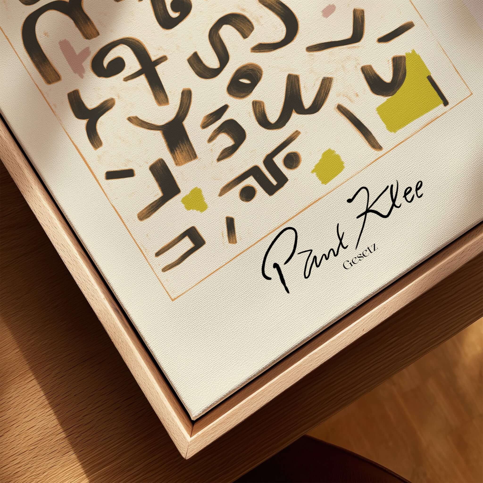 Paul Klee Gesetz Abstract Symbols Modern Art Print Wall Poster Decor featuring symbols and Klee's signature.