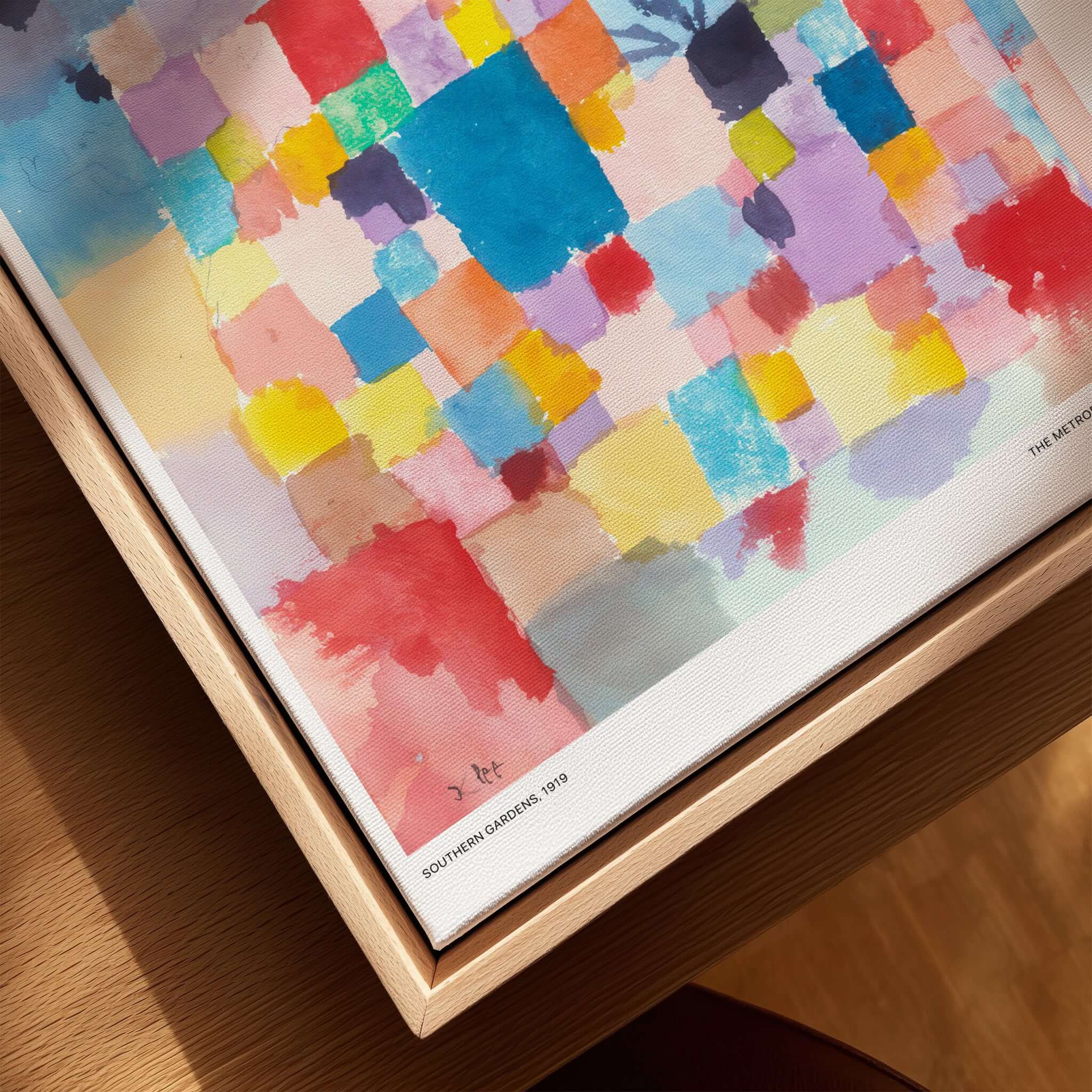 Paul Klee Southern Gardens Abstract Landscape Colorful Poster Art Print showcasing a vibrant patchwork of watercolor squares.