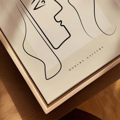 Picasso Two Faces Abstract Profiles Line Art Modern Gallery Poster Wall Art Print featuring minimalist face drawing.