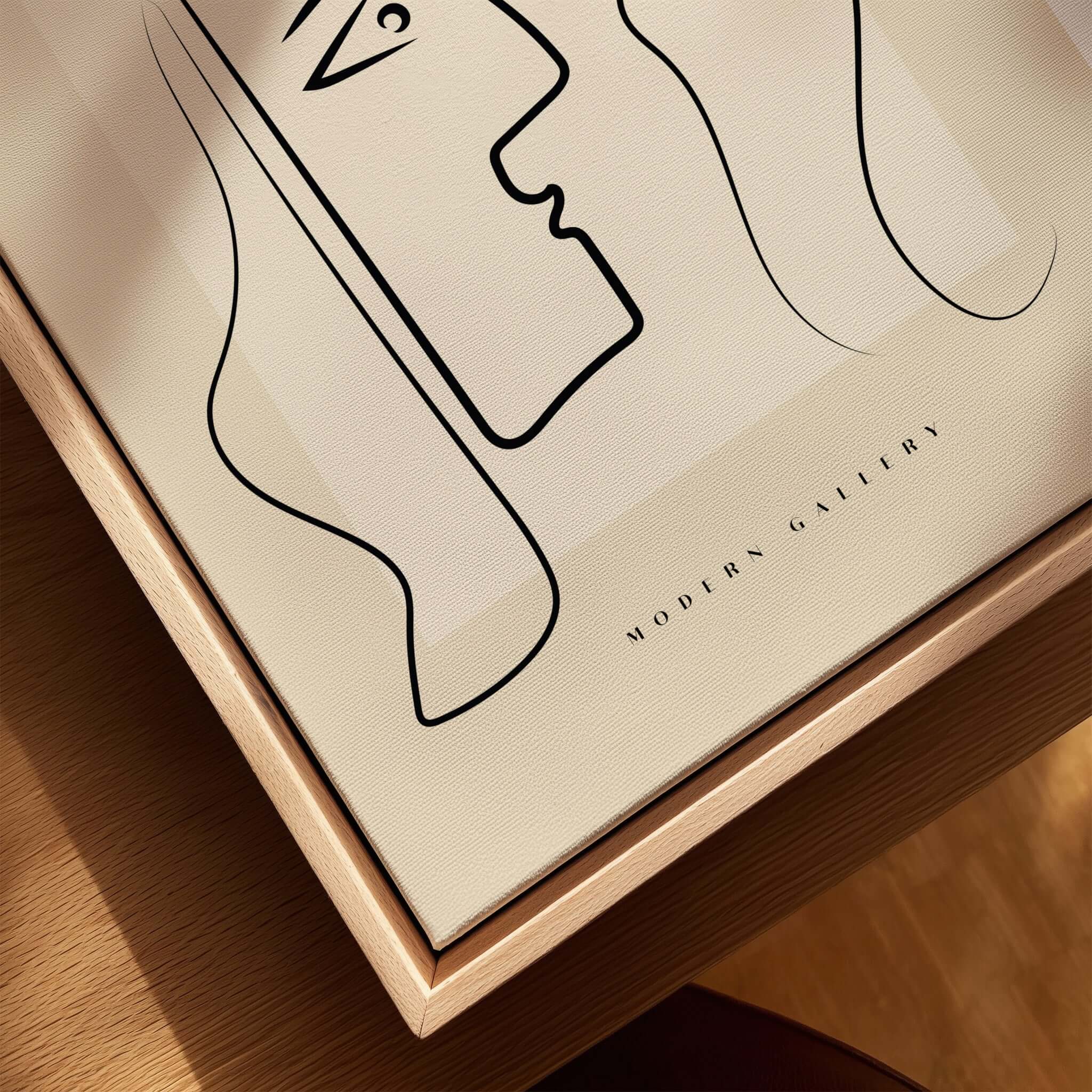Picasso Two Faces Abstract Profiles Line Art Modern Gallery Poster Wall Art Print featuring minimalist face drawing.