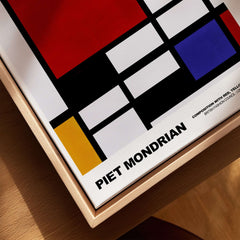 Piet Mondrian Composition Red Yellow Blue 1939 De Stijl Poster Geometric Abstract Print detail on canvas