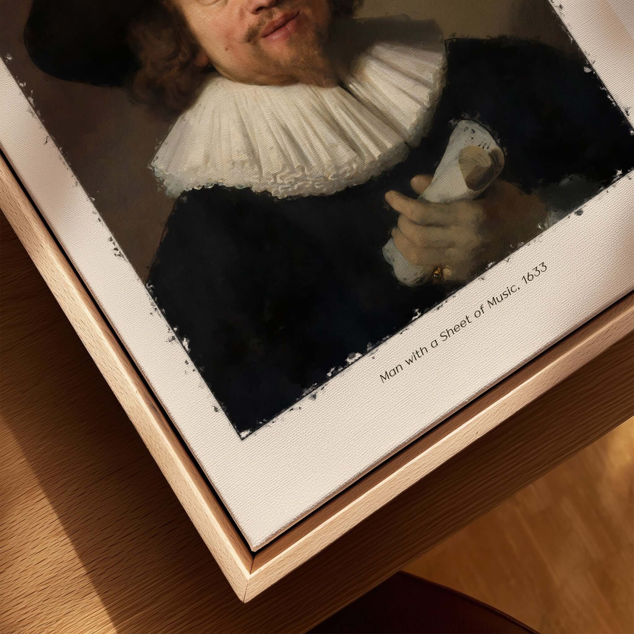 Rembrandt Man with Sheet Music 1633 Portrait Art Print Dutch Master Poster featuring a gentleman holding sheet music.