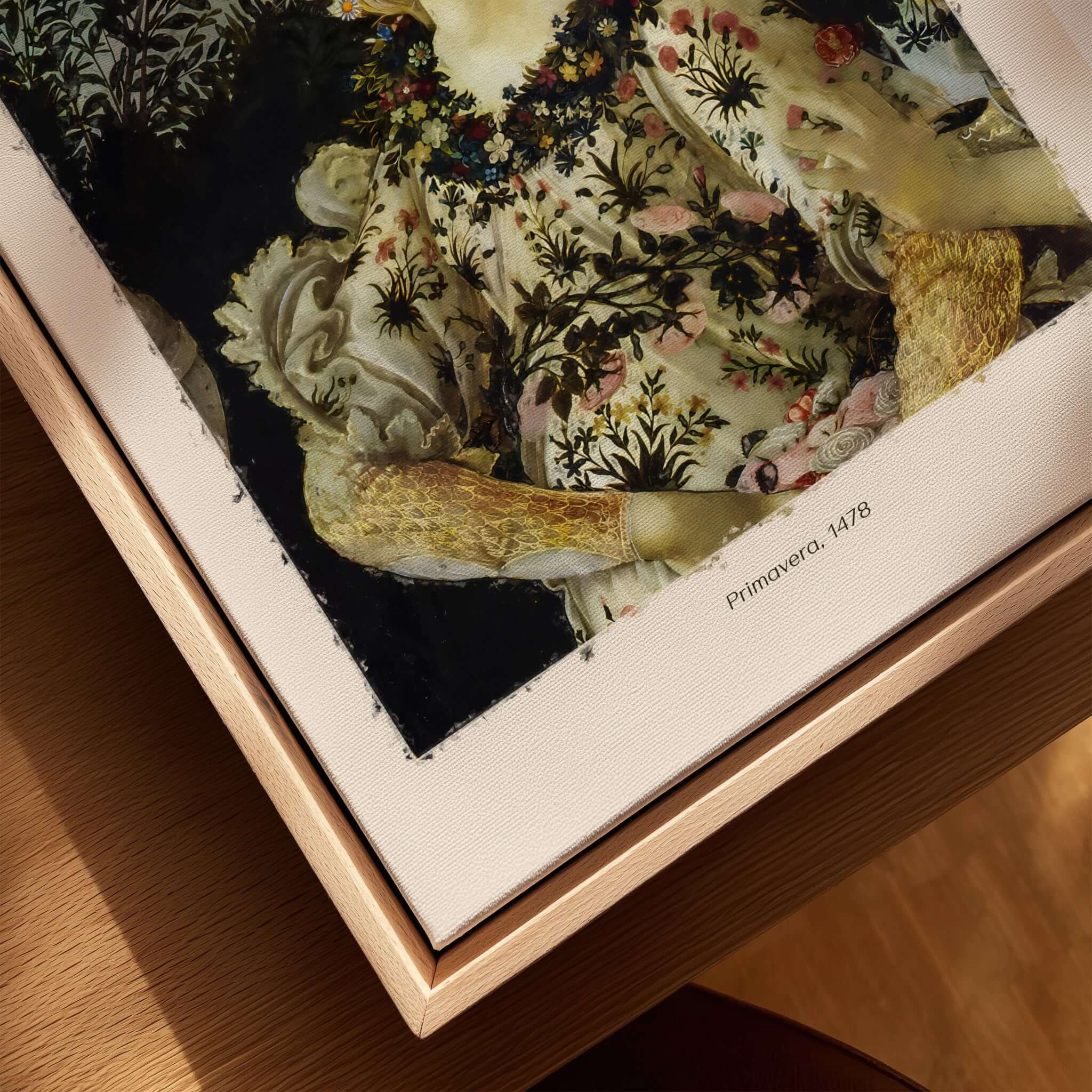 Botticelli Primavera Detail Flora Art Print Renaissance Allegory Spring Poster depicting Flora in floral gown.