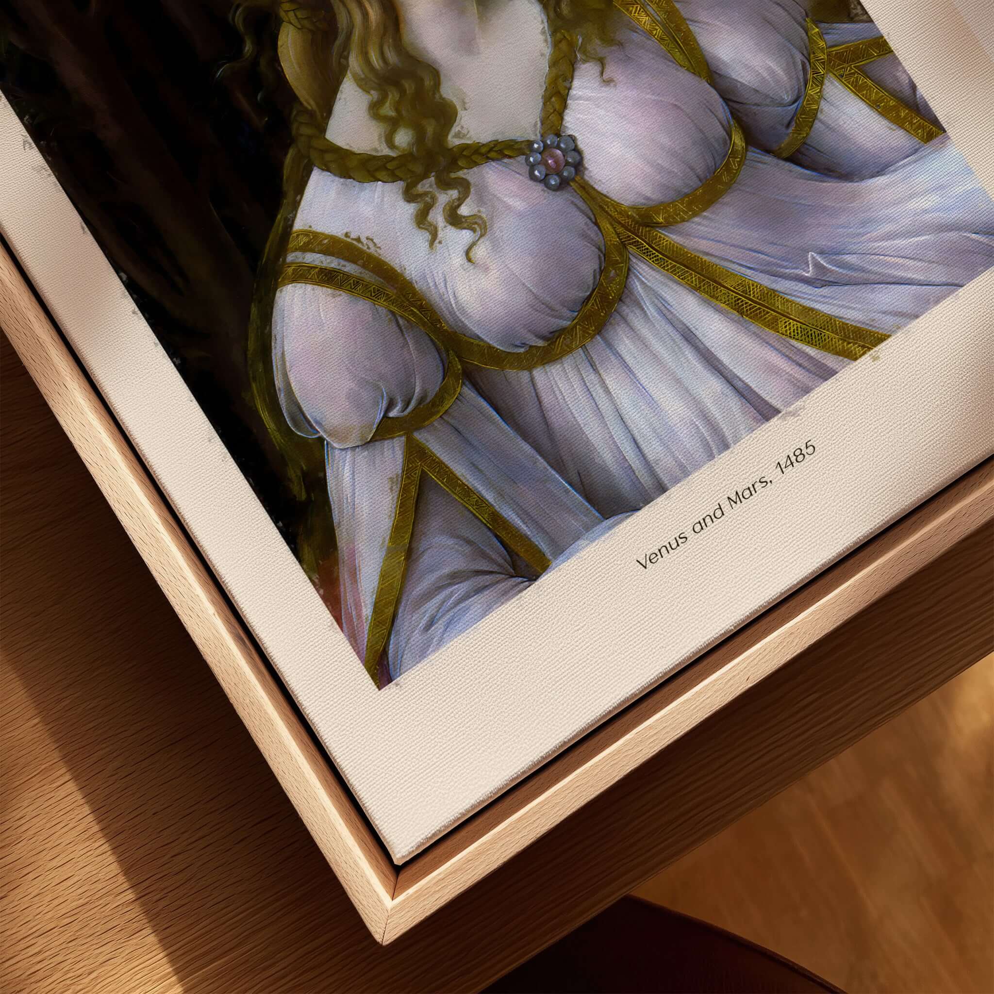 Botticelli Venus and Mars Detail Art Print Renaissance Portrait Poster Wall Art, showcasing Venus's serene expression and gown.