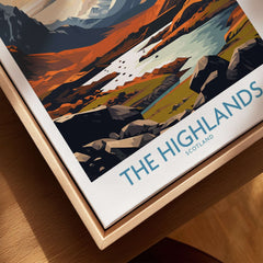 The Highlands Wall Art | Modern Style featuring vibrant colors of Scotland's landscape.