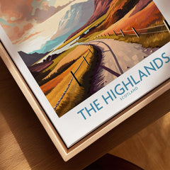 The Highlands Scotland Wall Art showcasing vibrant colors of Highland landscapes and a scenic pathway.