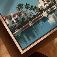 Sotogrande Spain Travel Poster | Luxury Marina & Boats Wall Art Print featuring serene waters and elegant boats.