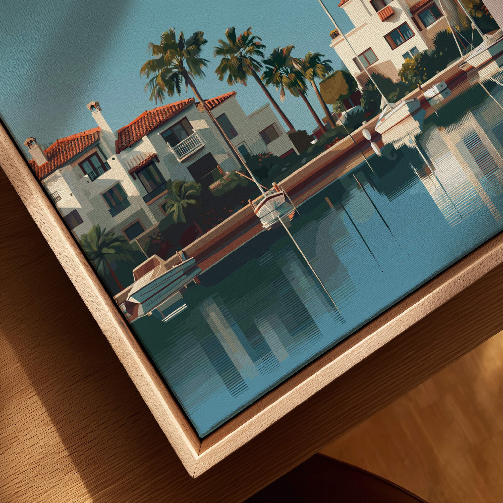 Sotogrande Spain Travel Poster | Luxury Marina & Boats Wall Art Print featuring serene waters and elegant boats.