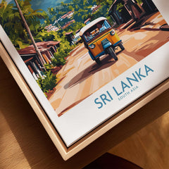 Sri Lanka Wall Art featuring a Tuk-Tuk, vibrant street scene with a colorful tuk-tuk in Sri Lanka.