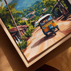 Sri Lanka Tuk-Tuk Art Print - South Asia Travel Poster, Island Street Scene