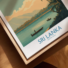 Sri Lanka Canvas Print | Traditional Boat Scene Poster showcasing traditional boats on serene coastal waters.