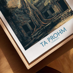 Ta Prohm Cambodia Canvas Print | Iconic Tree Root Ruins Poster featuring ancient temple ruins and tree roots.