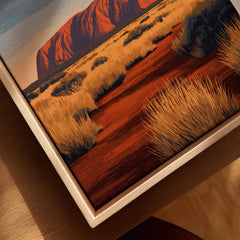 Uluru Australia Wall Art Print | Red Center Outback Travel Poster featuring iconic monolith and desert landscape.