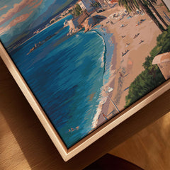 Ajaccio Canvas Print | French Travel Wall Decor showcasing vibrant coastal scenery of Corsica's beaches.