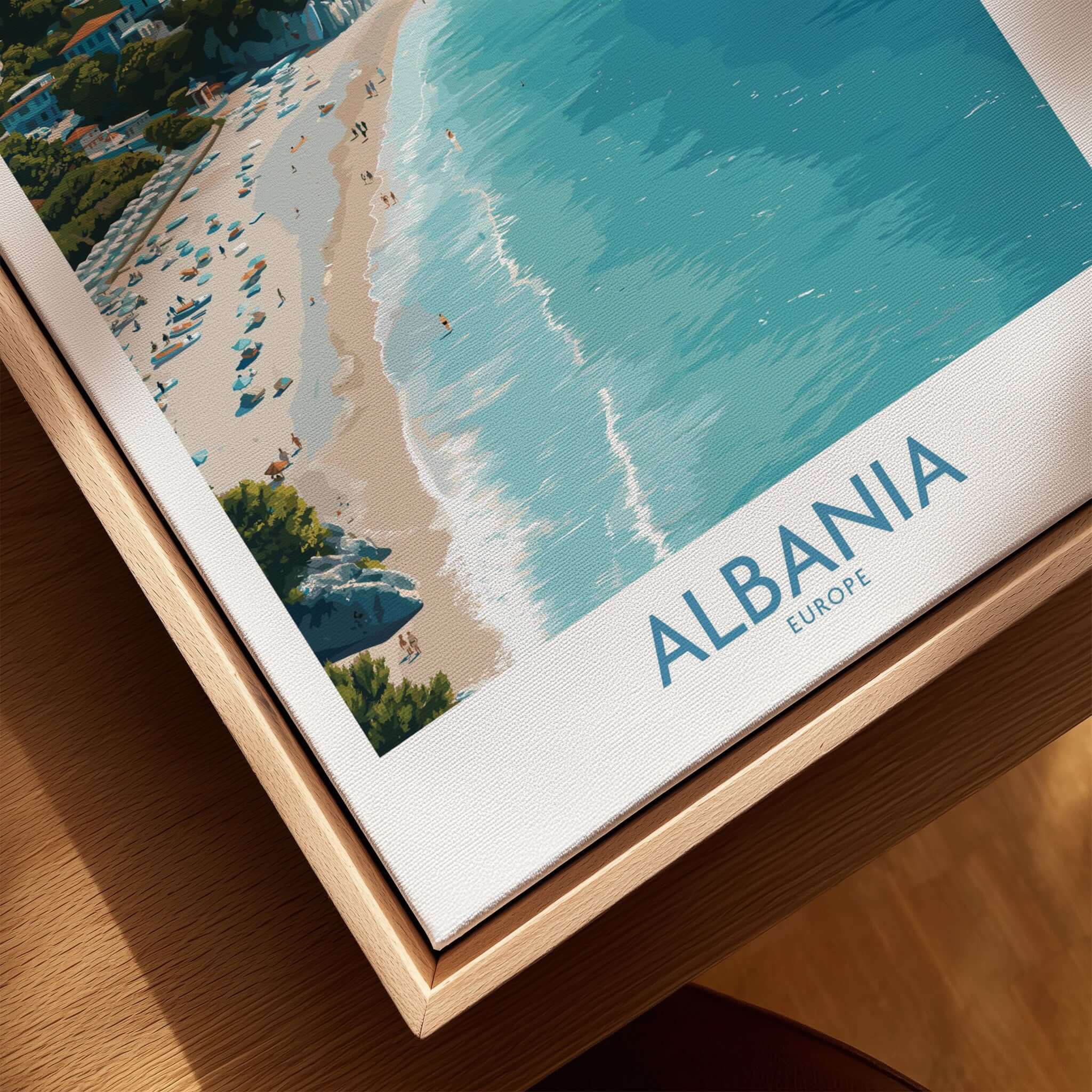 Albania Art Print | Turquoise Water Coastal Wall Decor showcasing beautiful beach scenery and turquoise waters.