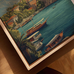 Antalya Kaleiçi Marina Canvas Print | Turkish Travel Wall Decor featuring waterfront boats and vibrant scenery.
