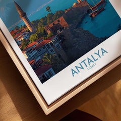 Antalya Turkey Art Print | Historic Coastal City Poster showcasing the vibrant coastal view and historic architecture in Antalya.