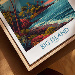 Big Island Hawaii Tropical Beach Art Print | Lush Green Coast Poster showcasing vibrant scenery and tropical beauty.