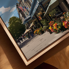 Harrogate Street View Print | Yorkshire Home Decor showcasing vibrant streets and charming architecture.
