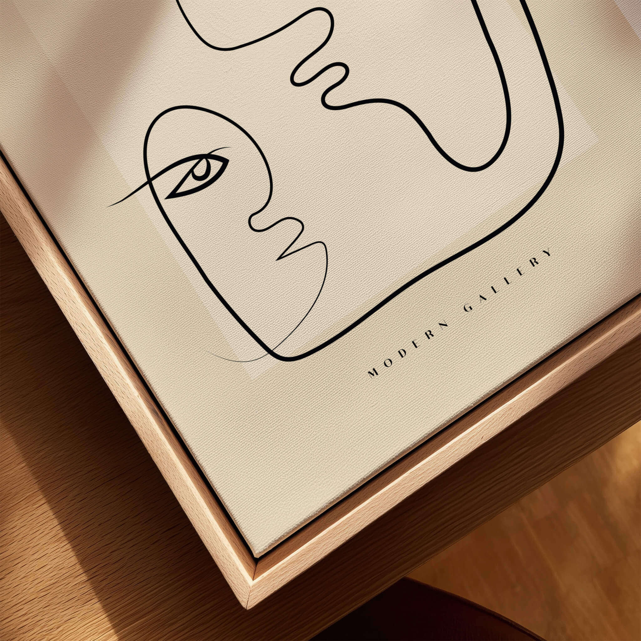 Picasso Interacting Abstract Faces Line Art Modern Gallery Minimalist Print Poster detail with continuous line art design