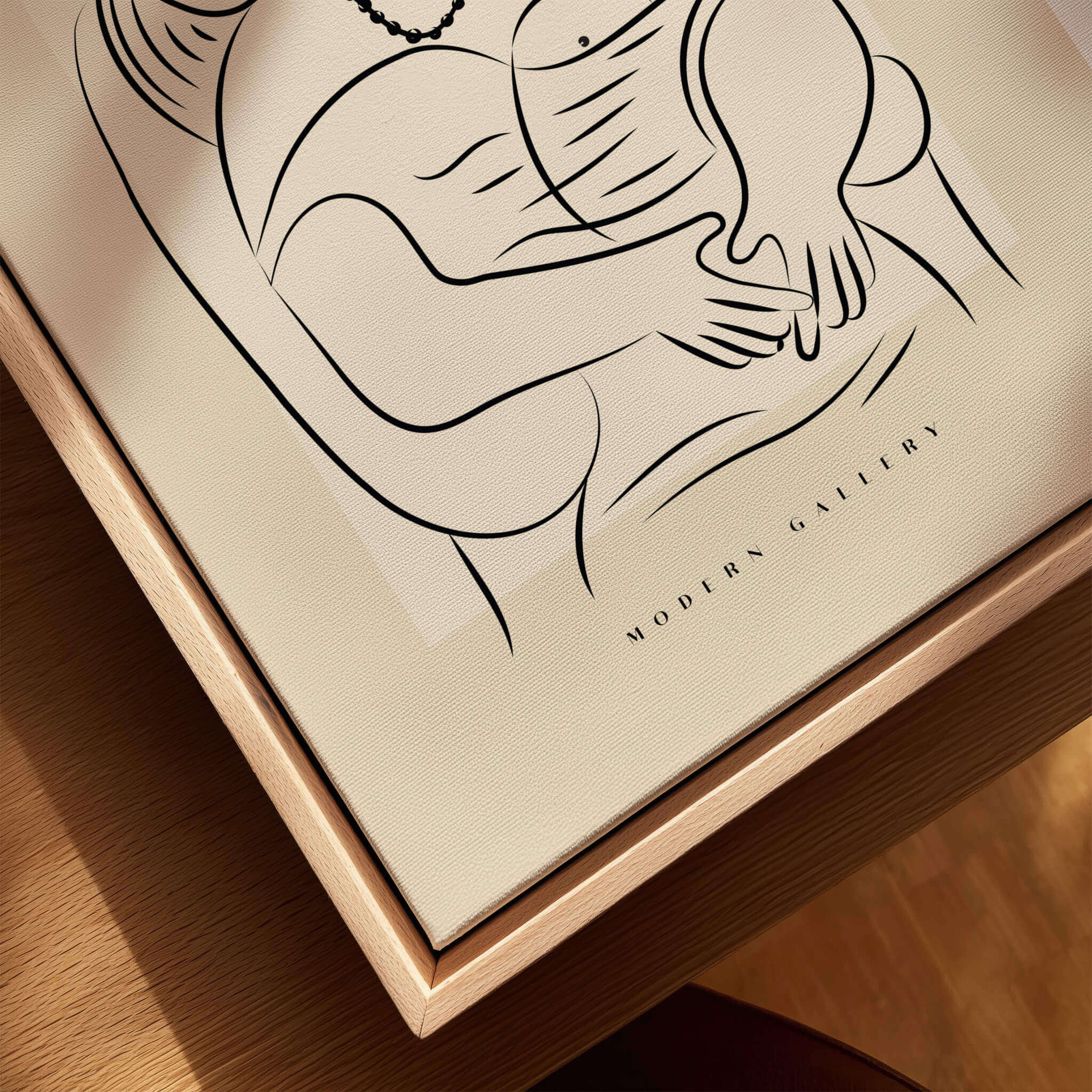 Picasso Reclining Woman Necklace Line Art Figure Poster Modern Gallery Wall Art, minimalist line drawing on beige background.