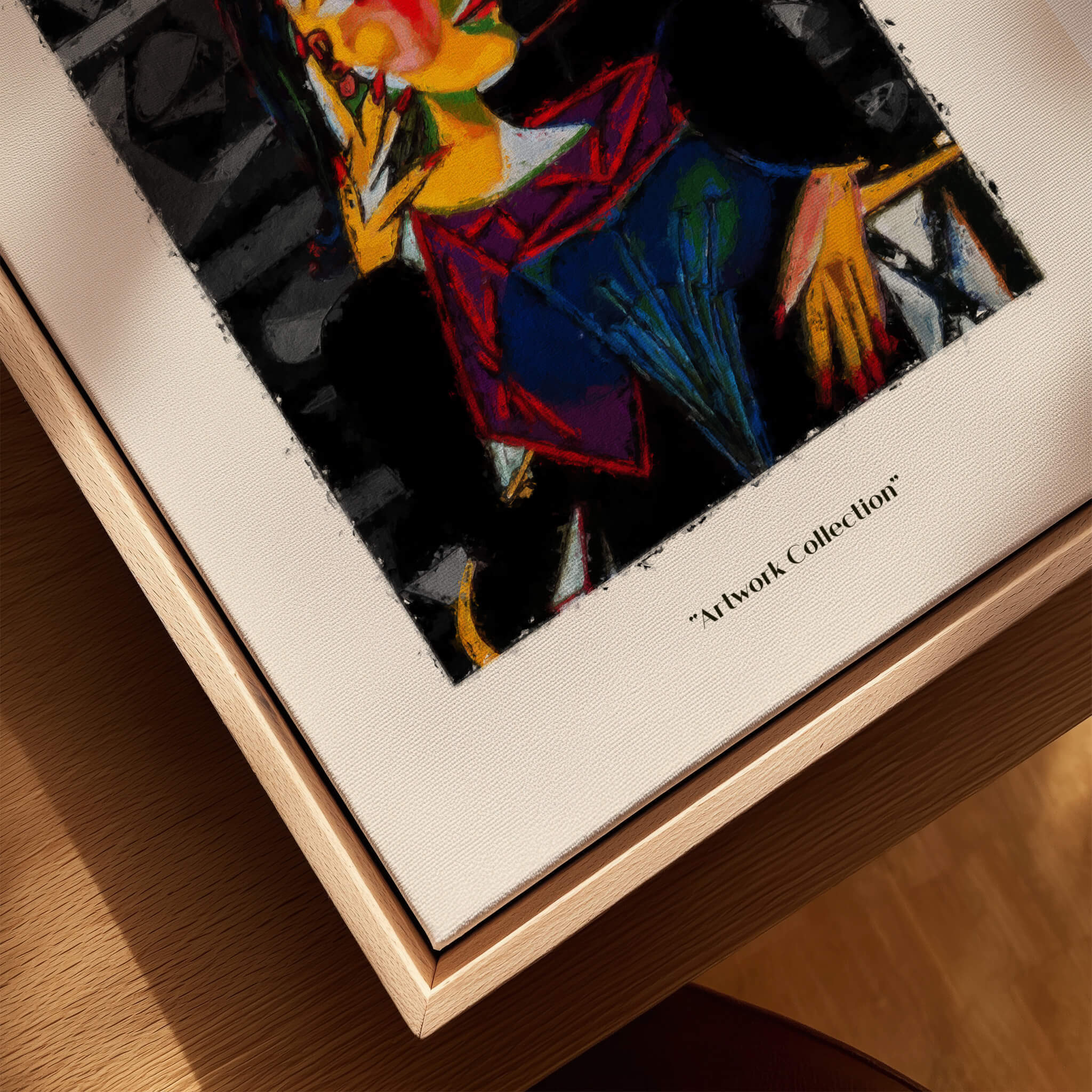 Picasso Seated Woman Cubist Portrait Art Print Modern Gallery Artwork Poster displayed in a wooden frame with textured background.