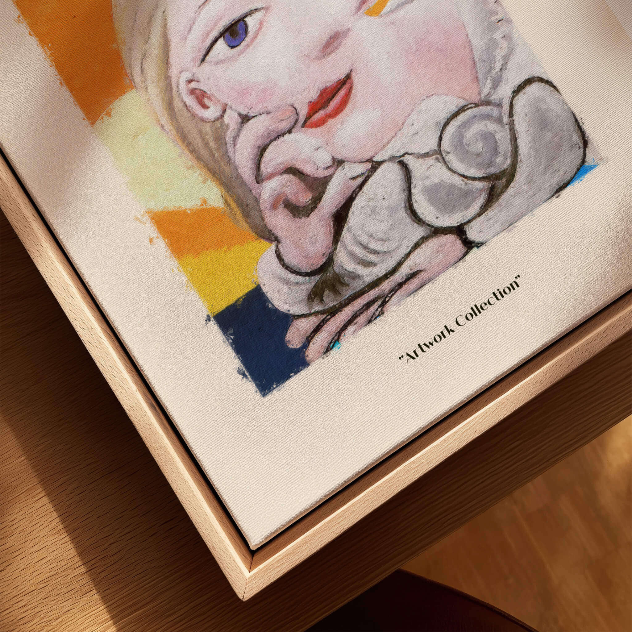 Picasso Blonde Woman Abstract Portrait Print Cubist Style Poster Artwork Collection featuring a pale, distorted portrait of a woman.