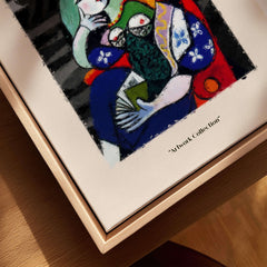 Picasso Seated Woman Reading Abstract Figure Art Print Modern Gallery Artwork Poster framed print detail