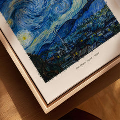 Starry Night Print:  Vincent van Gogh Poster showcasing Van Gogh's 1889 masterpiece in a framed art print.