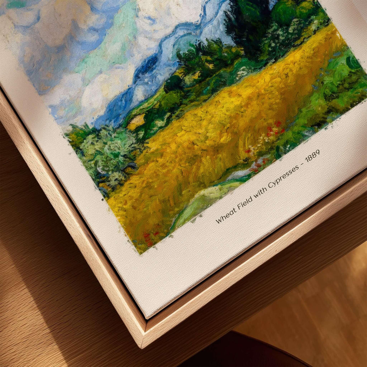 Vincent van Gogh Wheat Field with Cypresses 1889 Landscape Art Print Post Impressionist Poster in frame