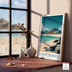 Luskentyre Beach Isle of Harris Wall Art Turquoise Water Seascape Poster - Hebridean Travel Print