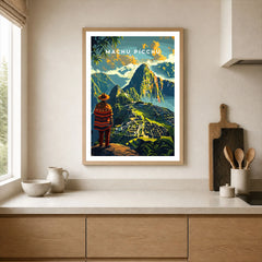 Machu Picchu Poster - framed art print in kitchen