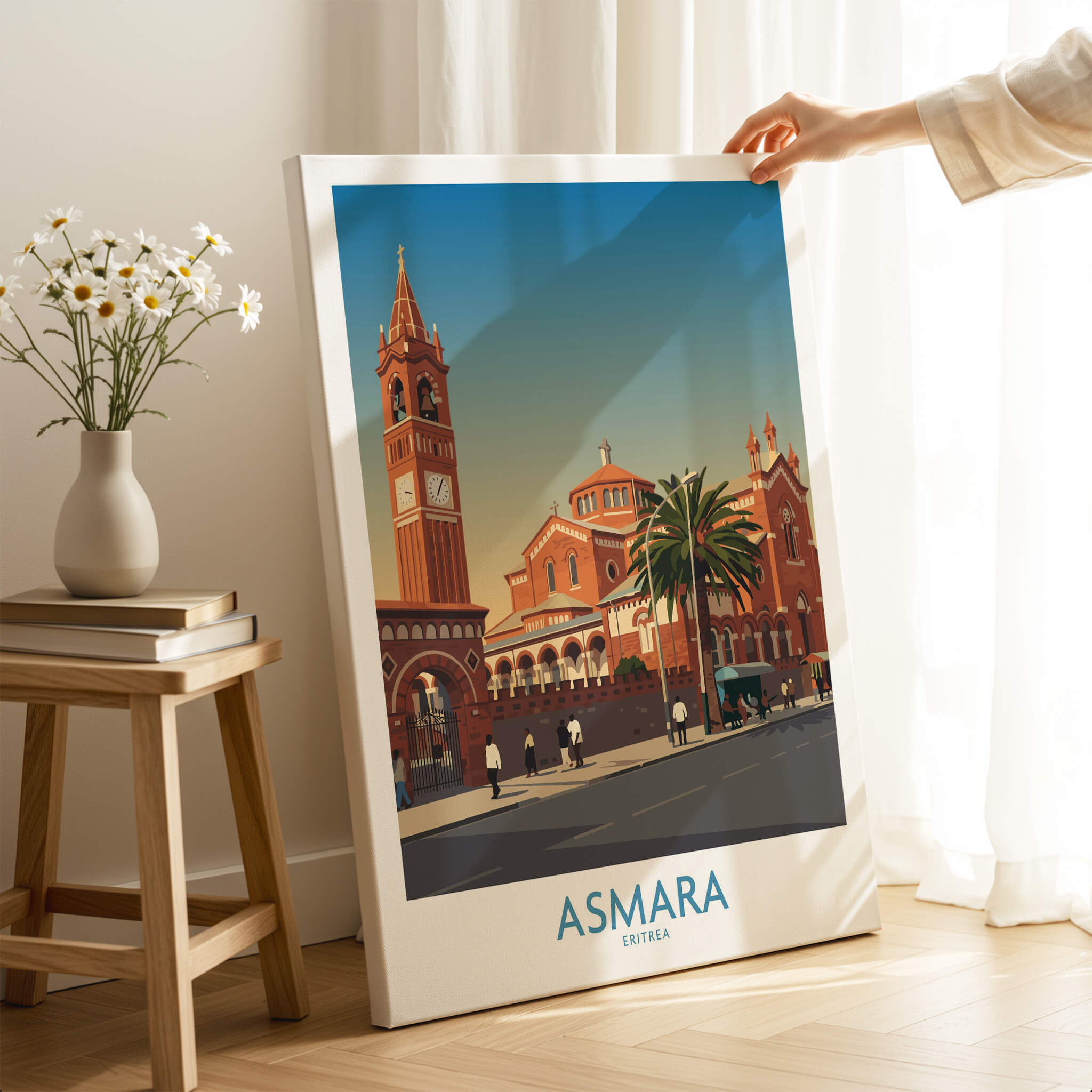 Asmara Eritrea Wall Art – Historic Architecture and City Street Decor Poster showcasing Asmara's stunning buildings.