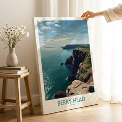 Berry Head Devon Wall Art – English Coast Print featuring dramatic cliffs and sea views of Devon.