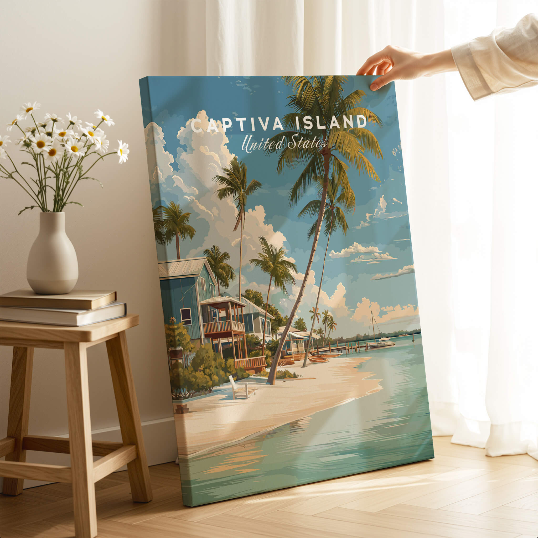Captiva Island Florida Print – Coastal Palm Tree Art featuring palm trees and scenic coastal views.