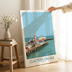 Clacton-on-Sea England Wall Art – British Seaside Decor featuring iconic pier and seaside scenery.