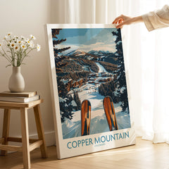 Copper Mountain Colorado Wall Art – Winter Ski Resort Print displayed with snowy mountains and ski visuals.