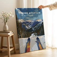 Ski Print Copper Mountain Colorado showcasing stunning mountain landscape and ski slopes in vibrant colors.