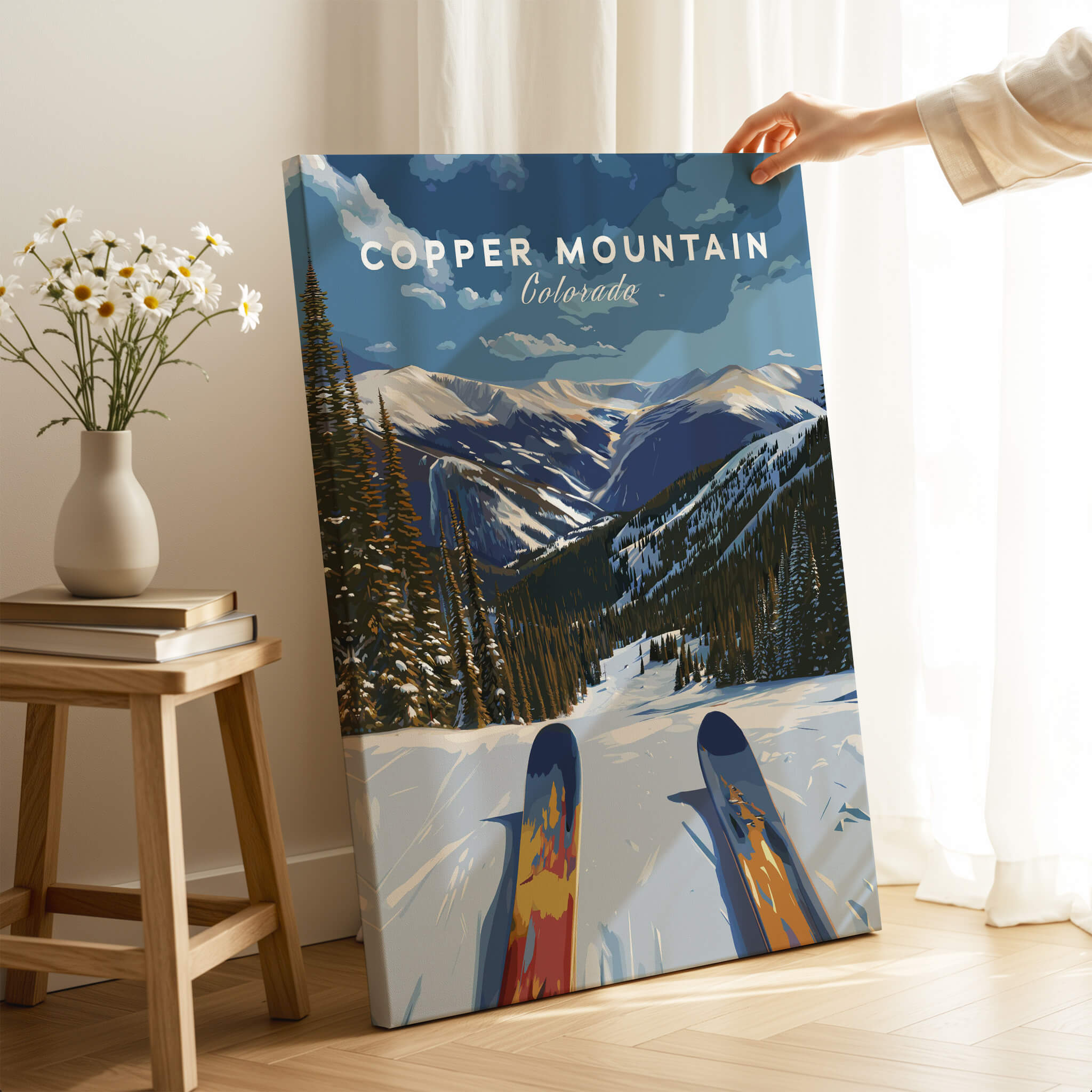 Ski Print Copper Mountain Colorado showcasing stunning mountain landscape and ski slopes in vibrant colors.
