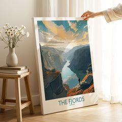 Fjords Wall Art | Modern Style showcasing breathtaking Norwegian fjord scenery in a stylish poster