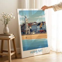 Herne Bay Kent Canvas Print Poster featuring the iconic seaside view in a stylish interior setting.