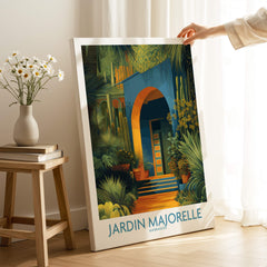 Jardim Majorelle Marrakesh Posters | Canvas Print featuring colorful Moroccan garden artwork.