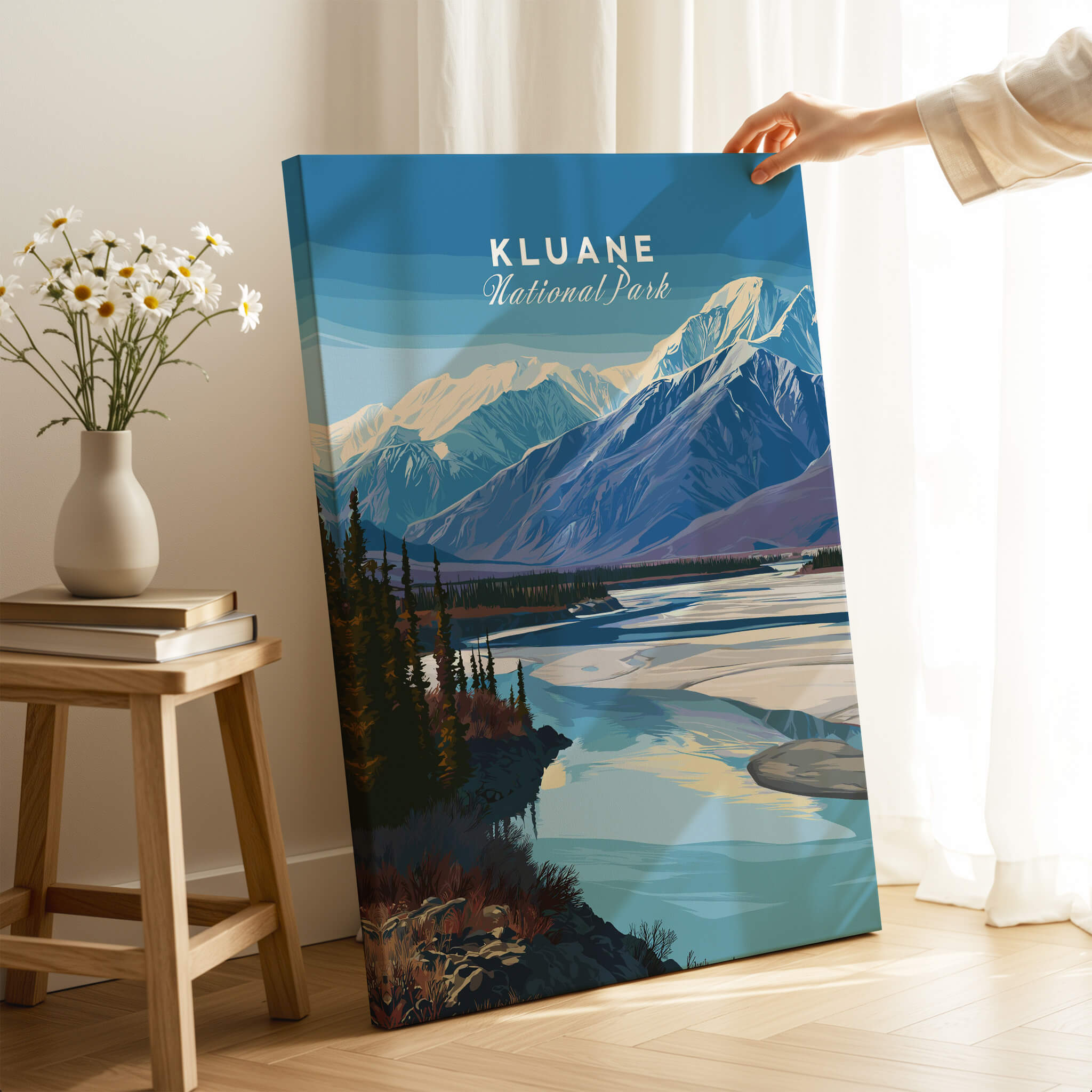 Kluane National Park Canada Wall Art Print | Scenic Yukon River Travel Poster