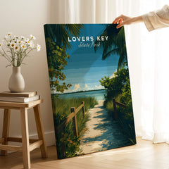 Lovers Key Florida Wall Art Print | State Park Beach Travel Poster showcasing a serene coastal path at Lovers Key State Park.
